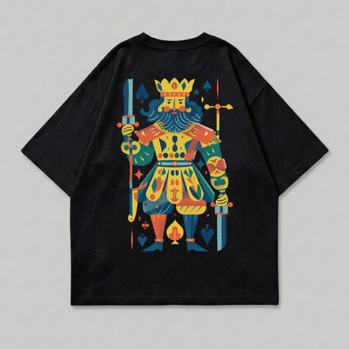 Colorful King Spades Card Design Black Tee product type