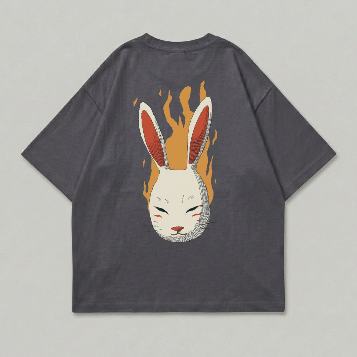 Flaming Rabbit Mask Design Grey Shirt Product type