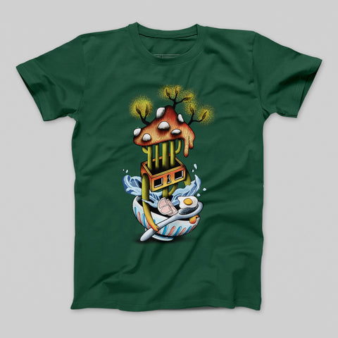 Whimsical Mushroom House with Cooking Utensils T-shirt