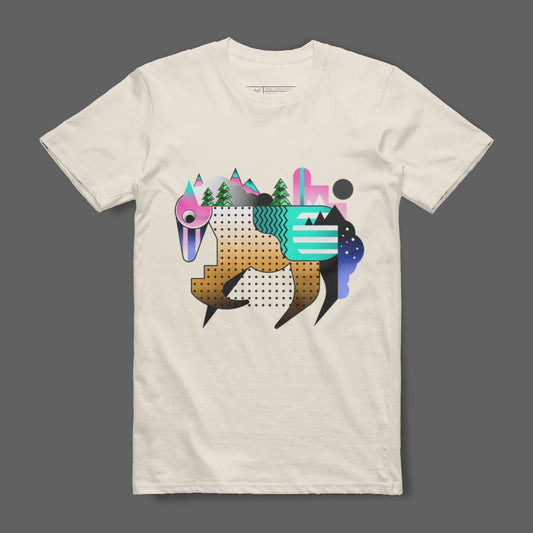 Abstract Geometric Wildlife Art Design T-shirt