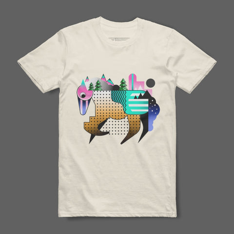 Abstract Geometric Wildlife Art Design T-shirt