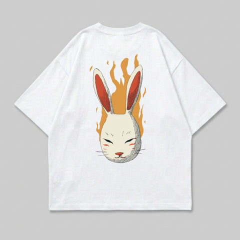 Fiery Rabbit Mask Graphic Anime Art Product Type