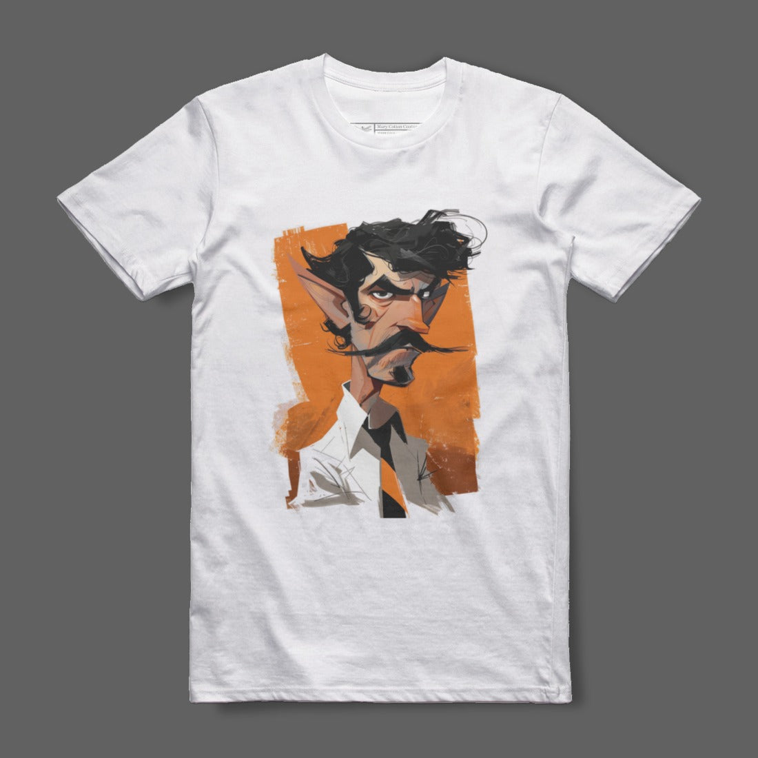 Unique Artwork Print White Short Sleeve Tee