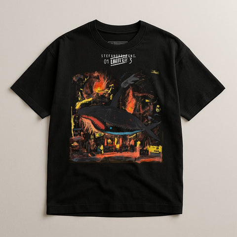 Graphic T-Shirt With Shark Print Limited Edition