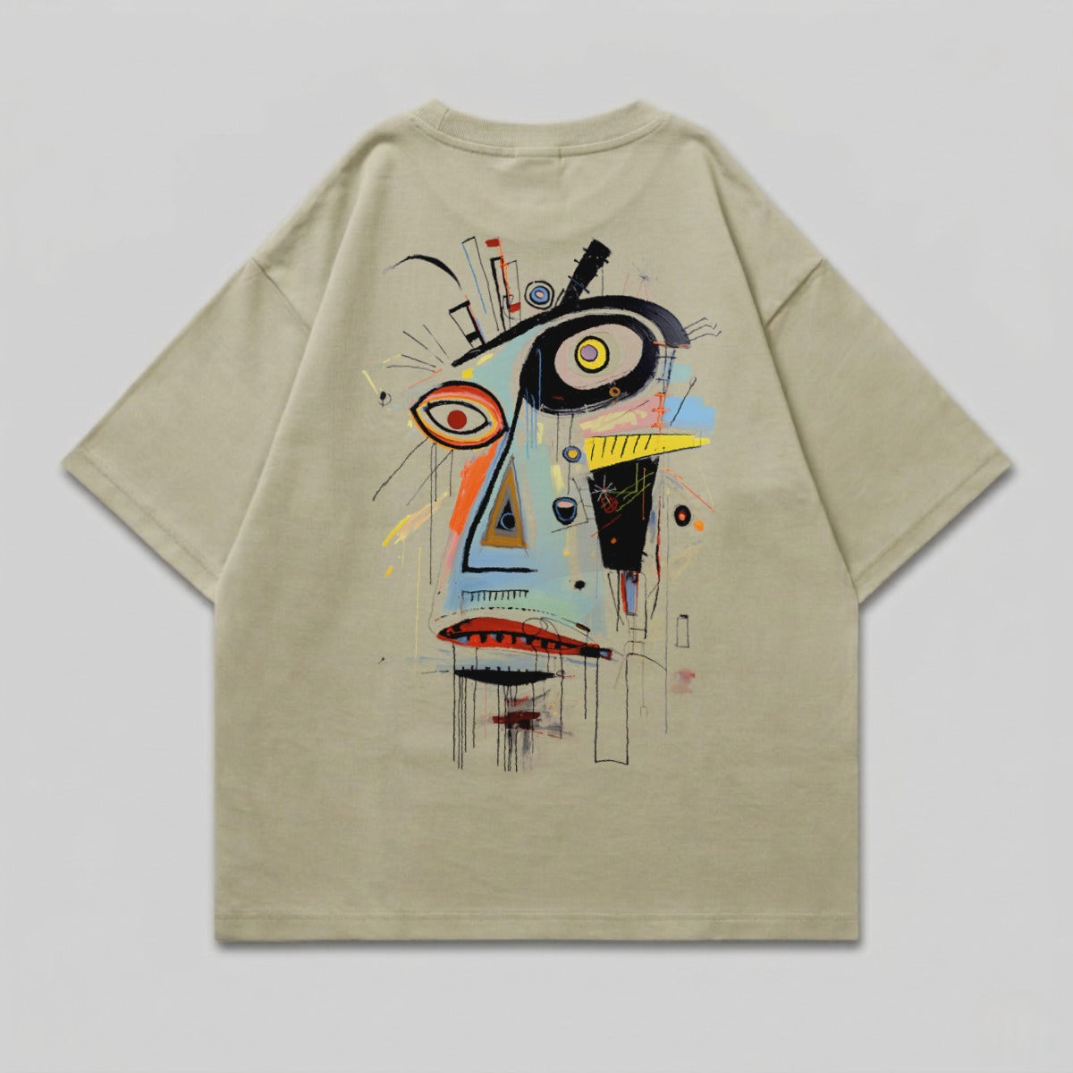 Light Olive Abstract Expressionist Face Design product type