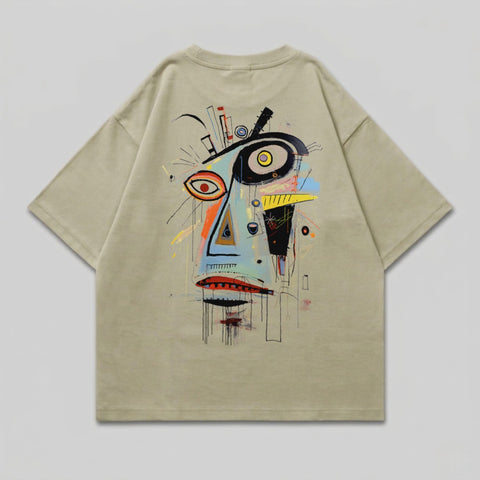 Light Olive Abstract Expressionist Face Design product type