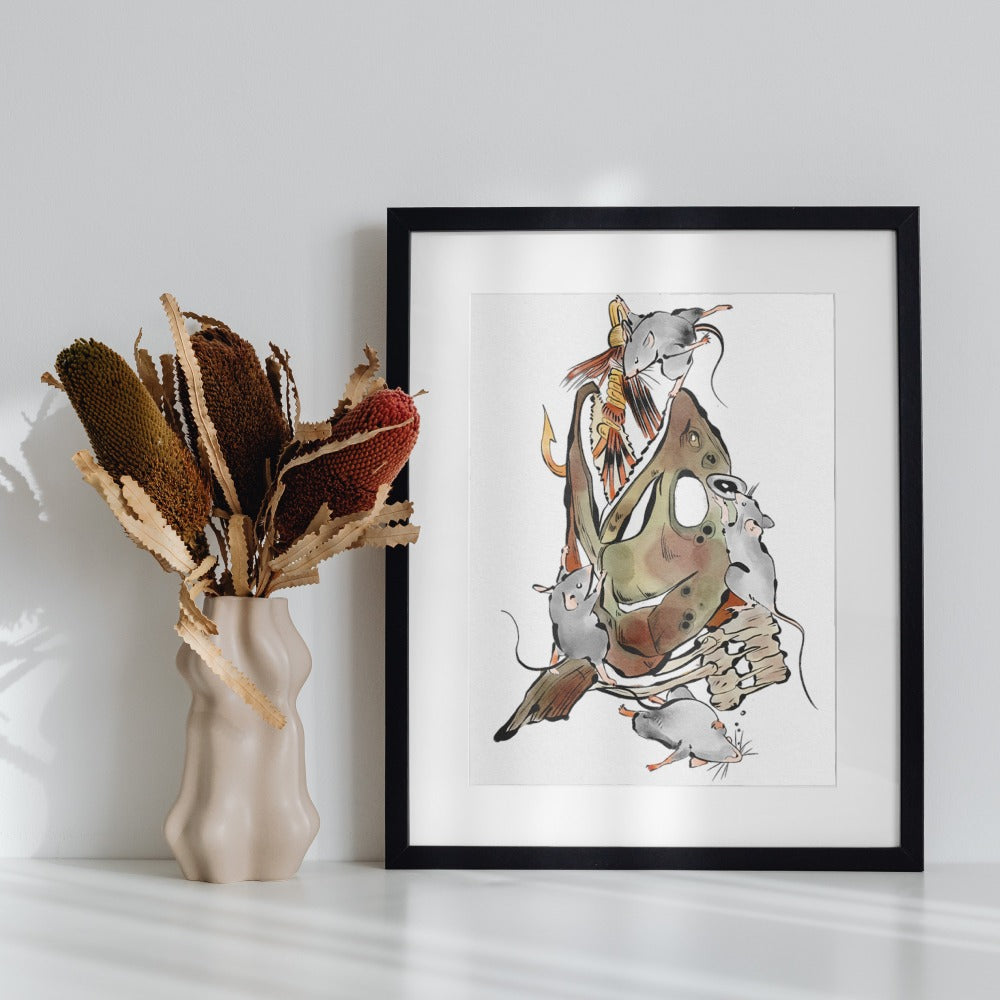 Unique Animal Artwork in Modern Frame for Wall Decor