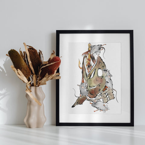 Unique Animal Artwork in Modern Frame for Wall Decor
