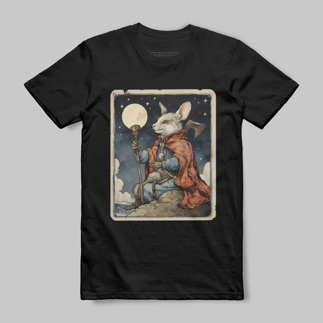 Rabbit Magician Holding Staff Graphic T-shirt