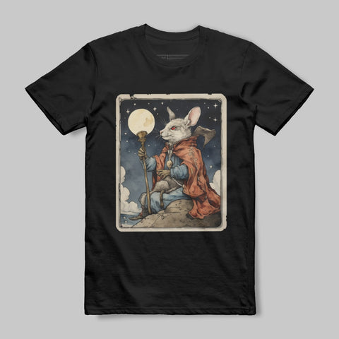 Rabbit Magician Holding Staff Graphic T-shirt
