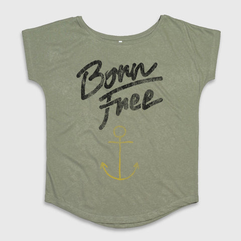 Born Free Anchor Design T-shirt