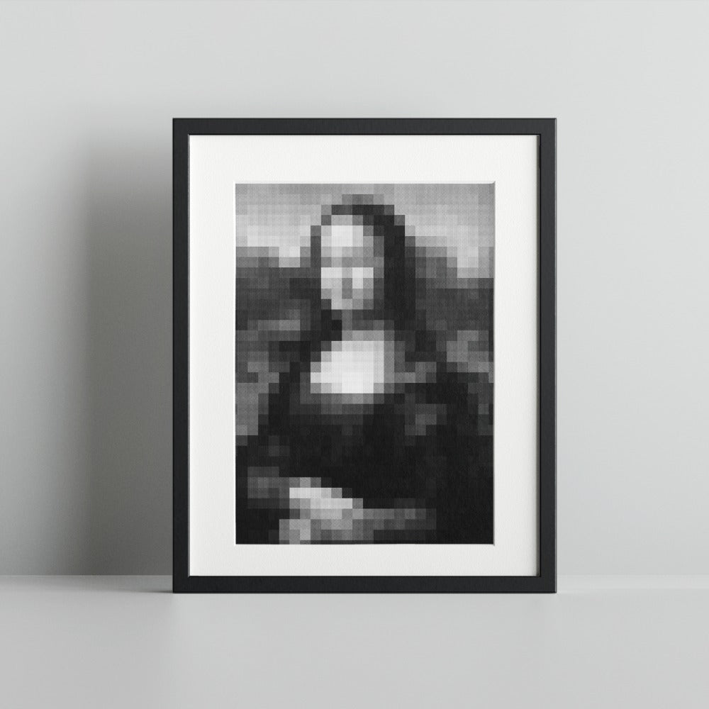 Pixelated Mona Lisa Wall Art for Modern Decor