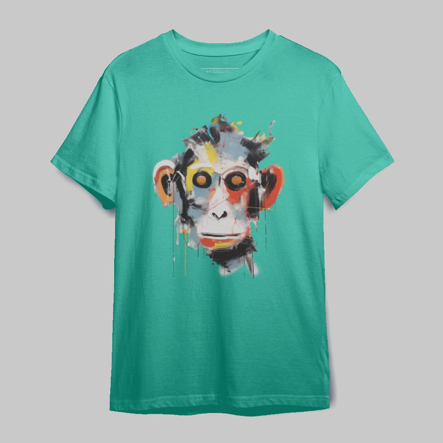 Abstract Colorful Monkey Face T-Shirt Design