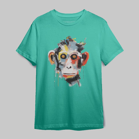 Abstract Colorful Monkey Face T-Shirt Design