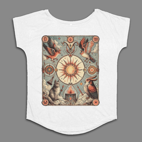 Mystical Sun and Animal Design Graphic Tee