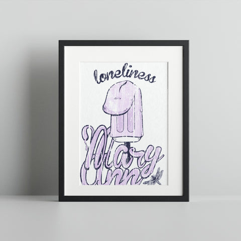 Loneliness Mary Anne Text Art Framed Print Product