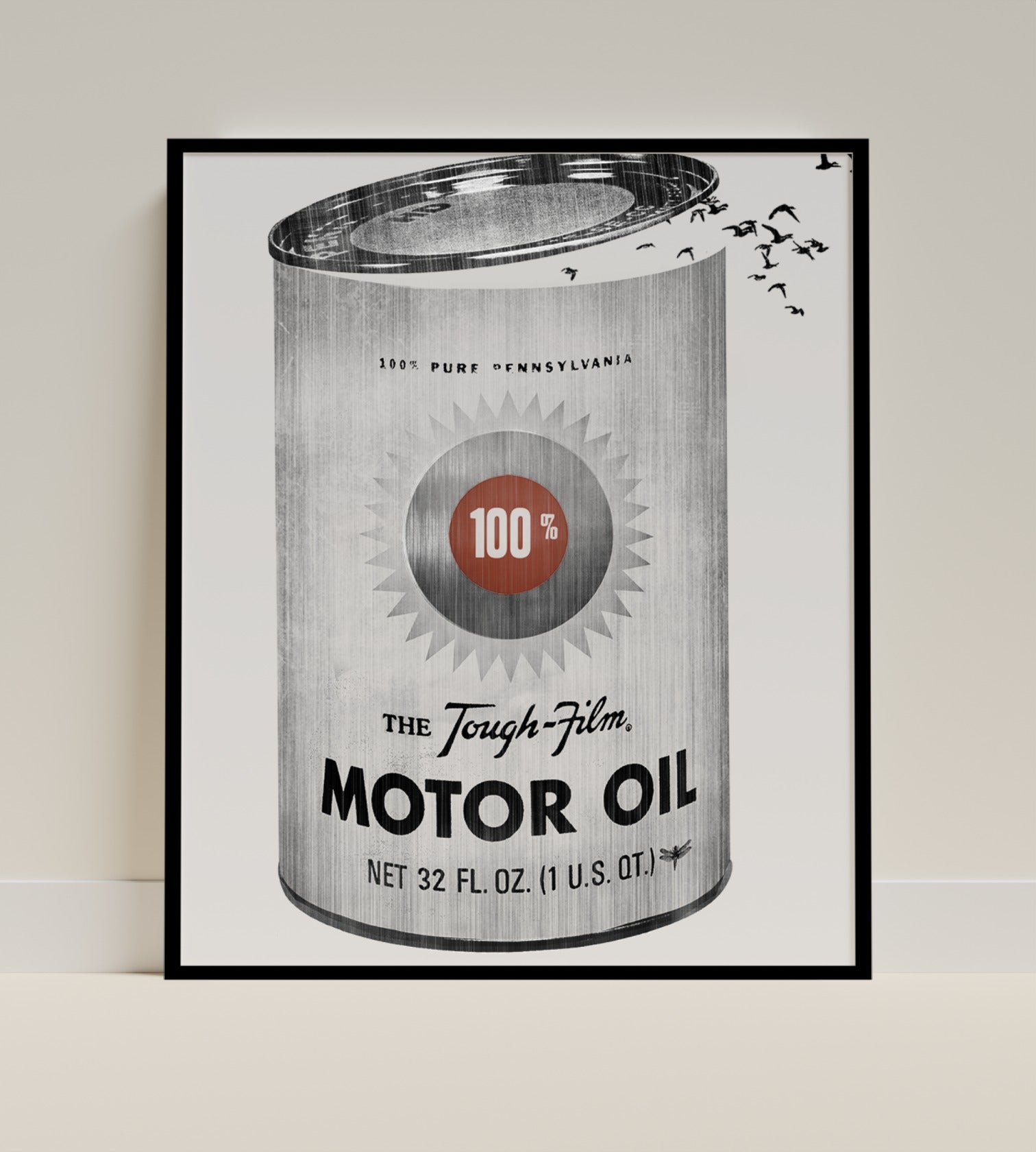 Vintage Motor Oil Can Art Print Retro Wall Decor