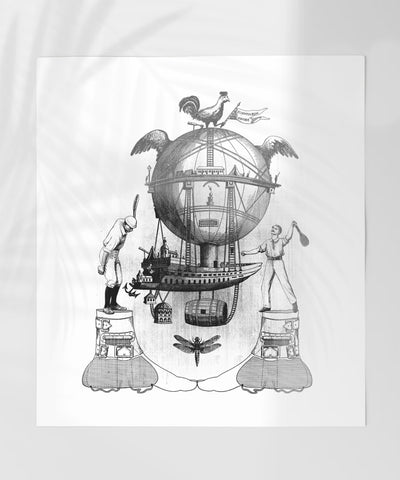Vintage Airship Nautical and Fantasy Poster Artwork