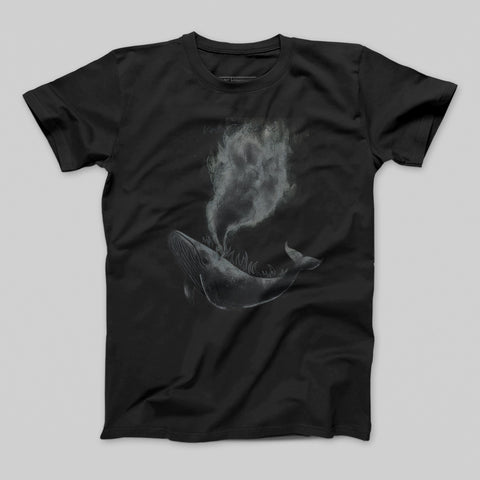Mystical Whale With Smoke Design T-Shirt