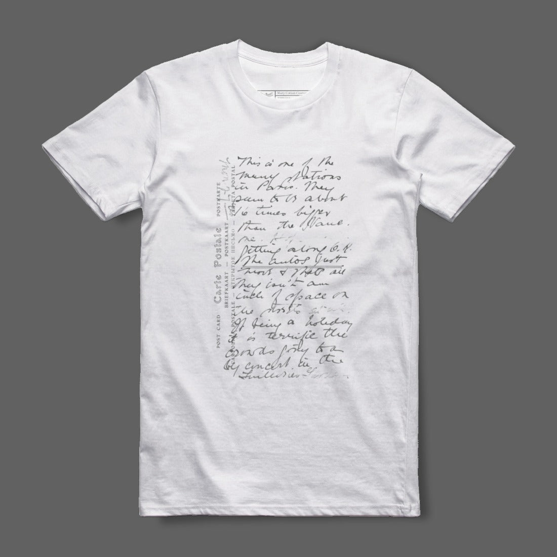 Handwritten Poem Print White T-Shirt Product