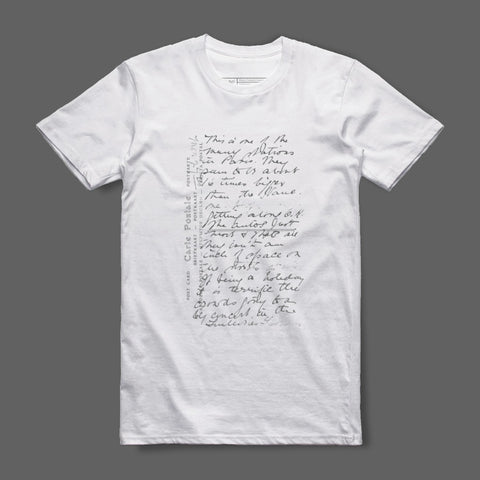 Handwritten Poem Print White T-Shirt Product