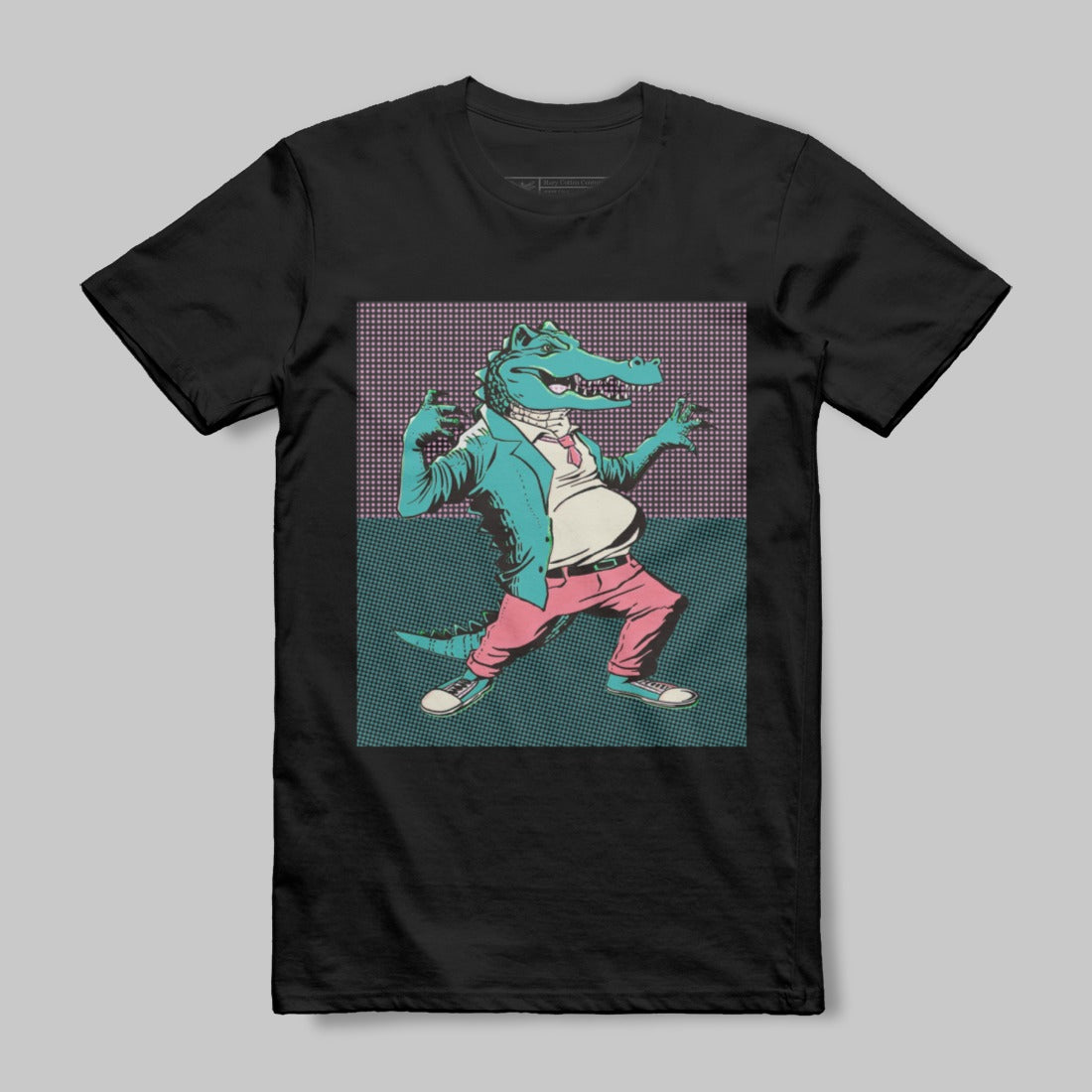 Dancing Alligator Graphic T-Shirt Retro Cartoon Style