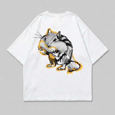White Chipmunk Sketch Drawing Yellow Highlight Back product type