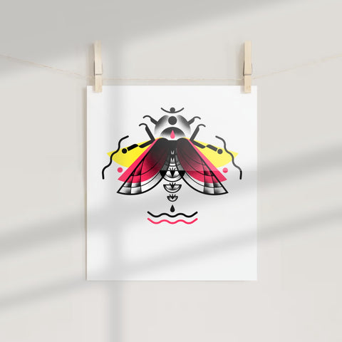 Vibrant Colorful Insect Design Wall Art Poster Decor