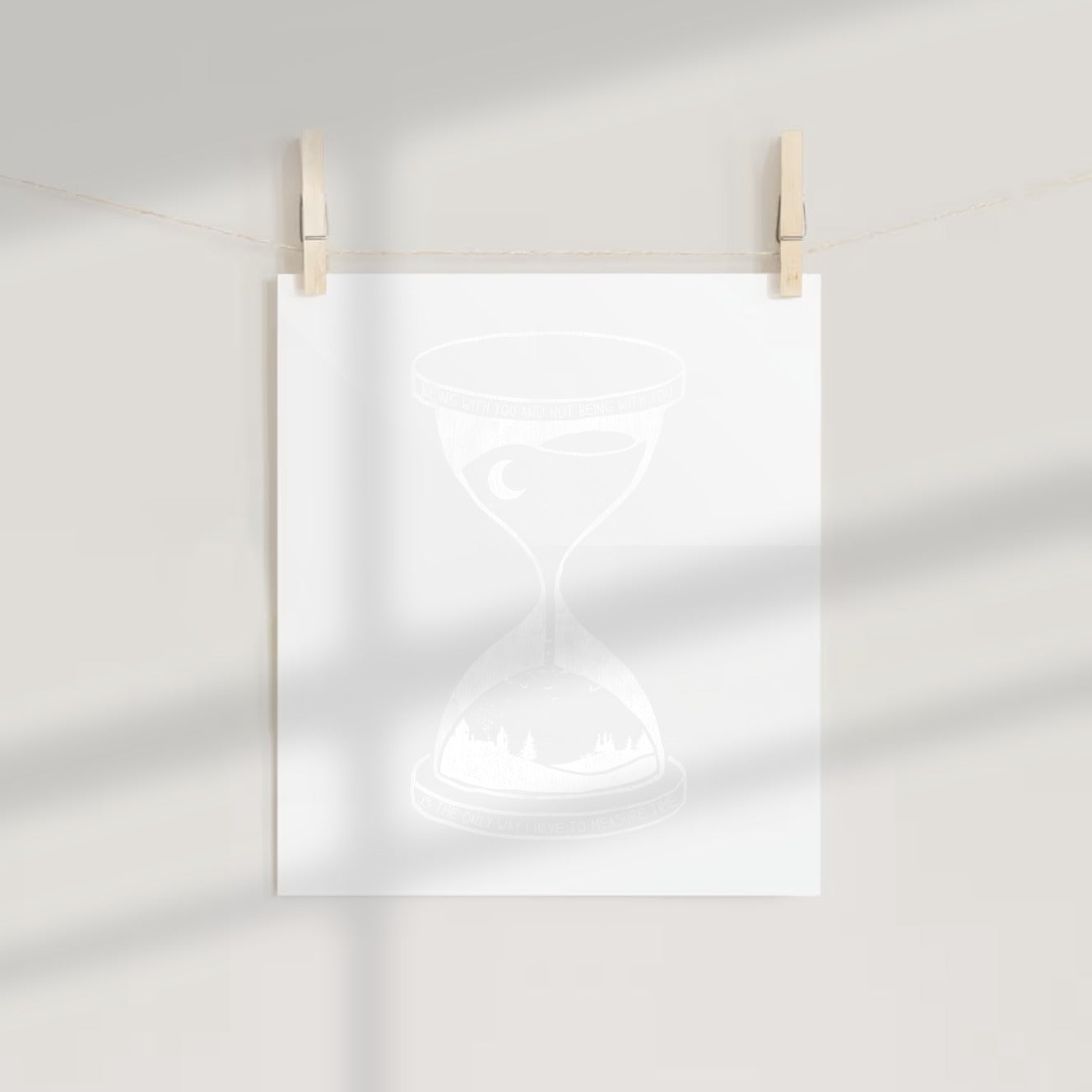 Minimalist Hourglass Poster with Subtle Time Imagery