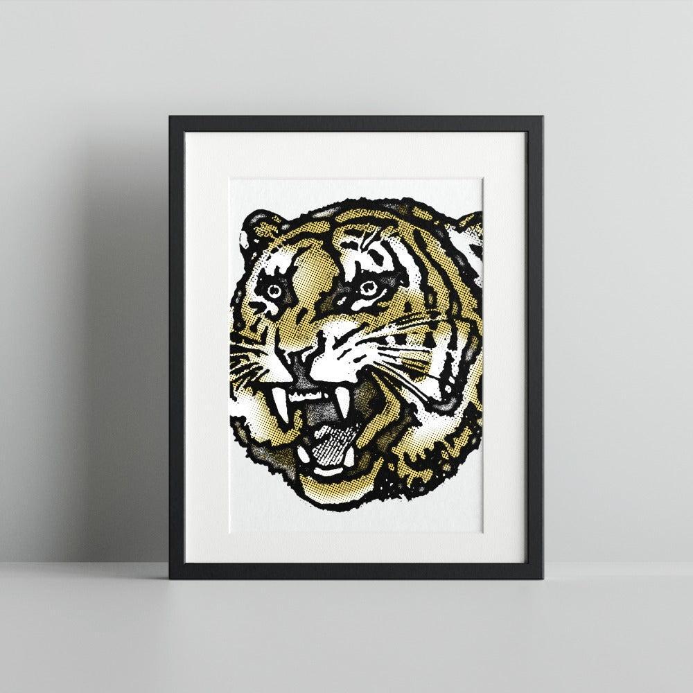 Tiger Graphic Art Print Framed Wall Decor Product