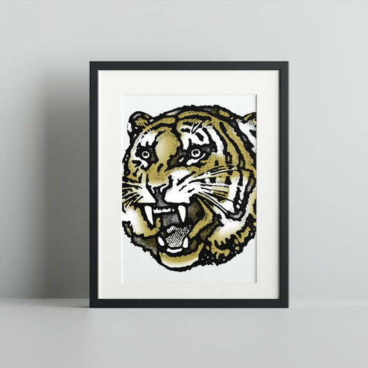Tiger Graphic Art Print Framed Wall Decor Product