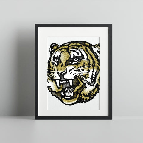 Tiger Graphic Art Print Framed Wall Decor Product