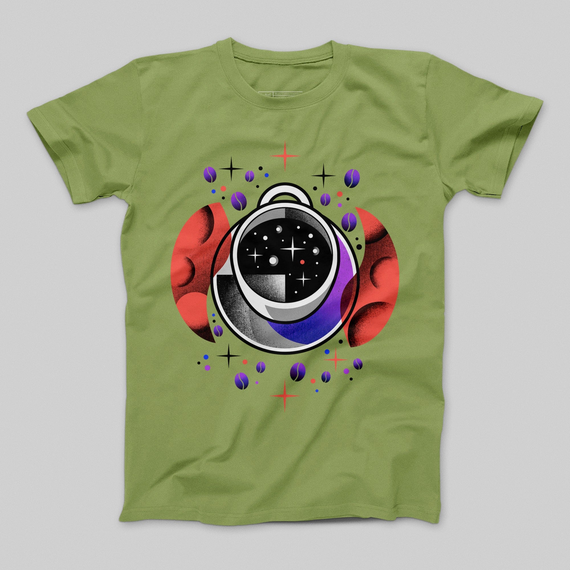 Colorful Space-Themed Astronaut Helmet Design Shirt