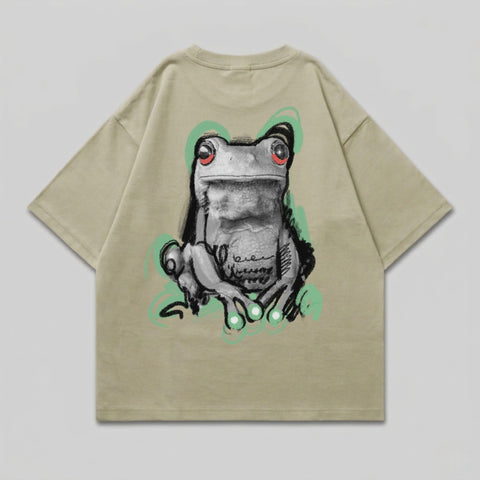 Striking Red Eye Frog Grayscale Green Swirls product type
