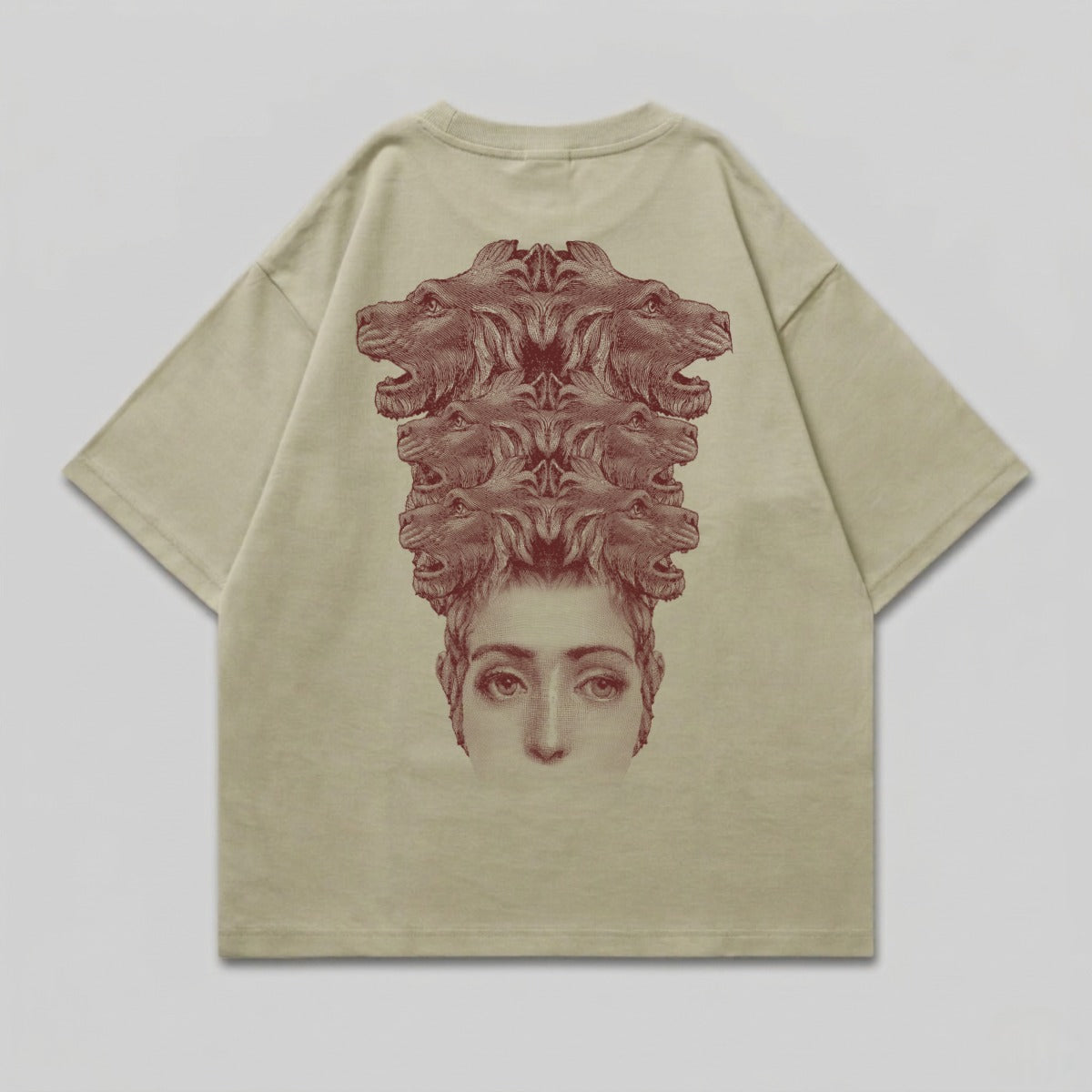 Woman Face Wolf Head Crown Graphic T Shirt product type
