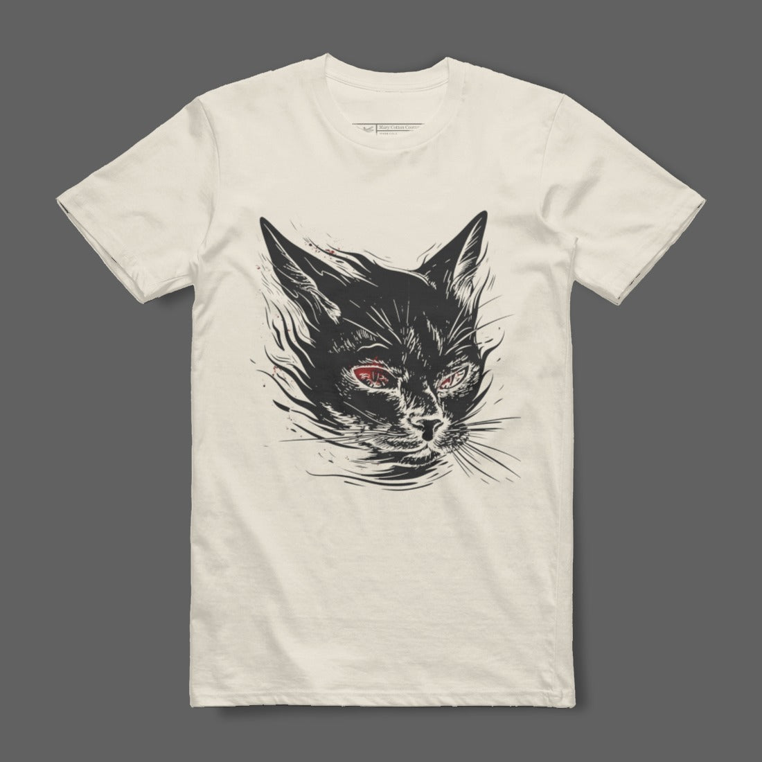 Fierce Black Cat Art Graphic Tee Shirt for Casual Wear