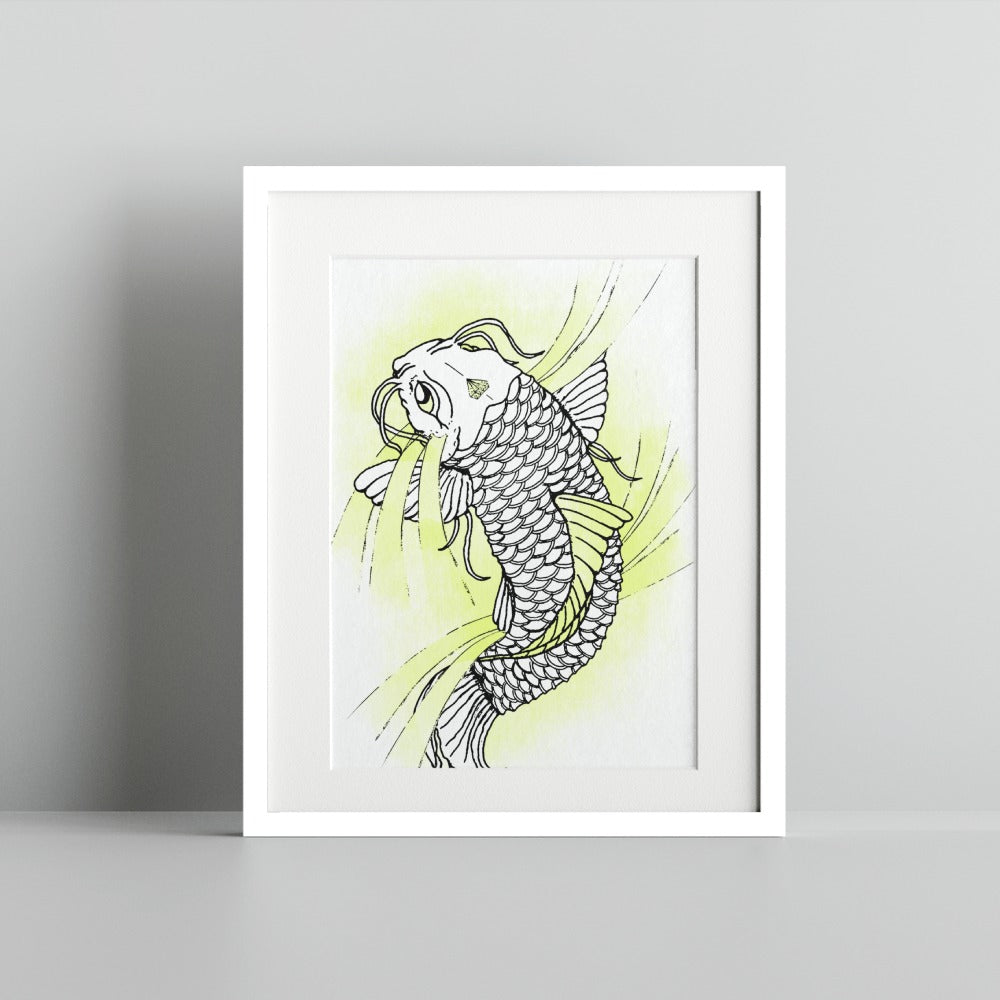 Koi Fish Wall Art Decor Framed Print for Home