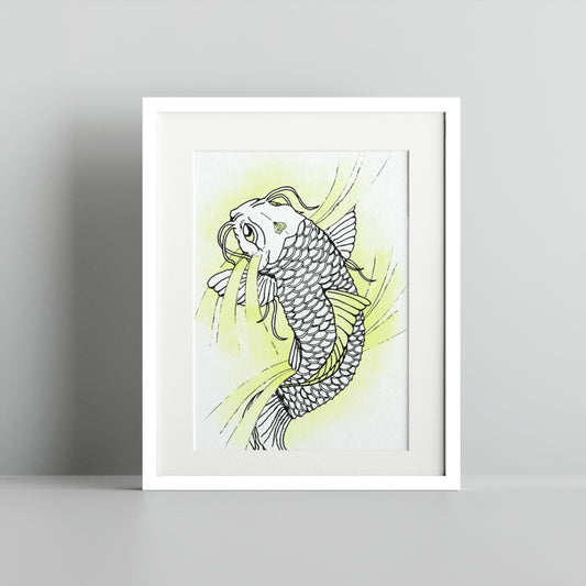 Koi Fish Wall Art Decor Framed Print for Home