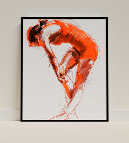 Dynamic Red Figure Art Print Perfect for Home Decor
