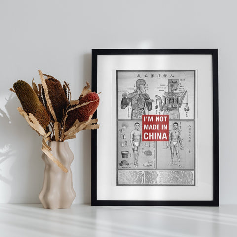 I'm Not Made in China Anatomical Art Print Poster
