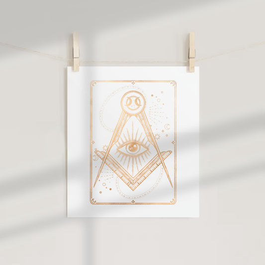 Mystical Eye and Geometric Design Art Print