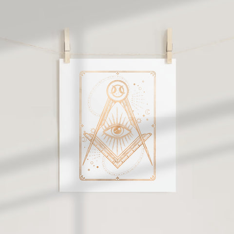 Mystical Eye and Geometric Design Art Print
