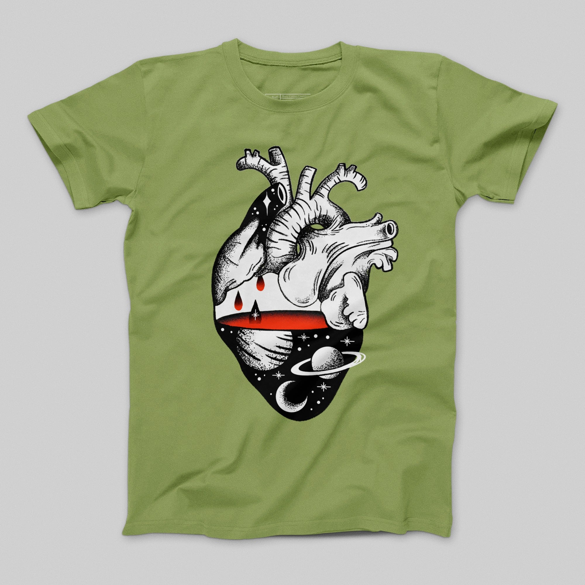 Surreal Anatomical Heart with Cosmic Design T-Shirt
