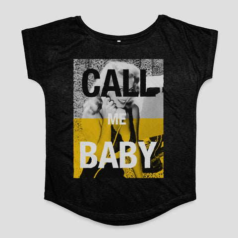 Call Me Baby Printed Black Casual T-shirt