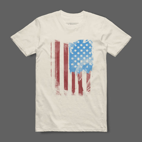 Vintage American Flag Distressed Design T-Shirt