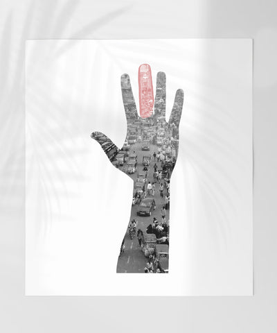 City Street Art with Hand Design Wall Decor Print