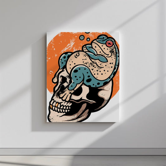 Quadro canvas teschio-rana