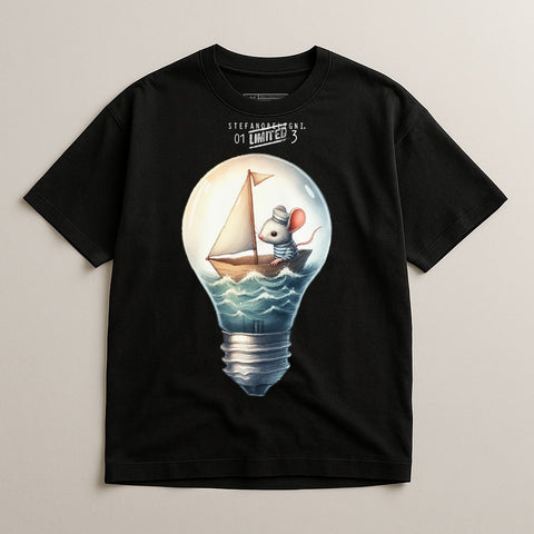 Lightbulb Mouse in Sailboat Graphic T-shirt