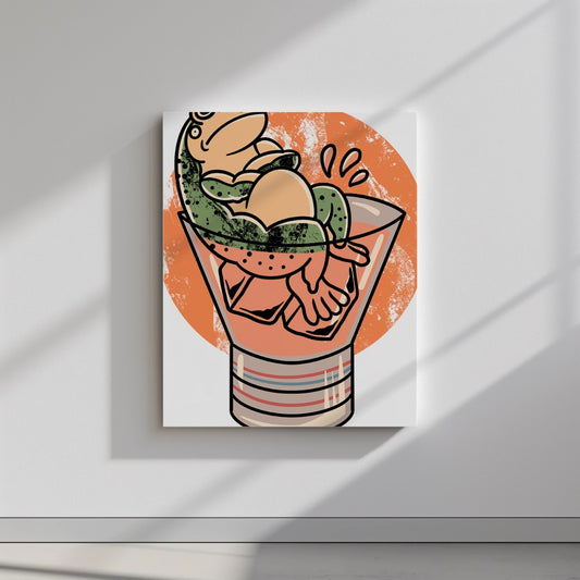 Quadro canvas drunken-frog