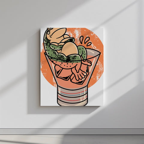 Quadro canvas drunken-frog
